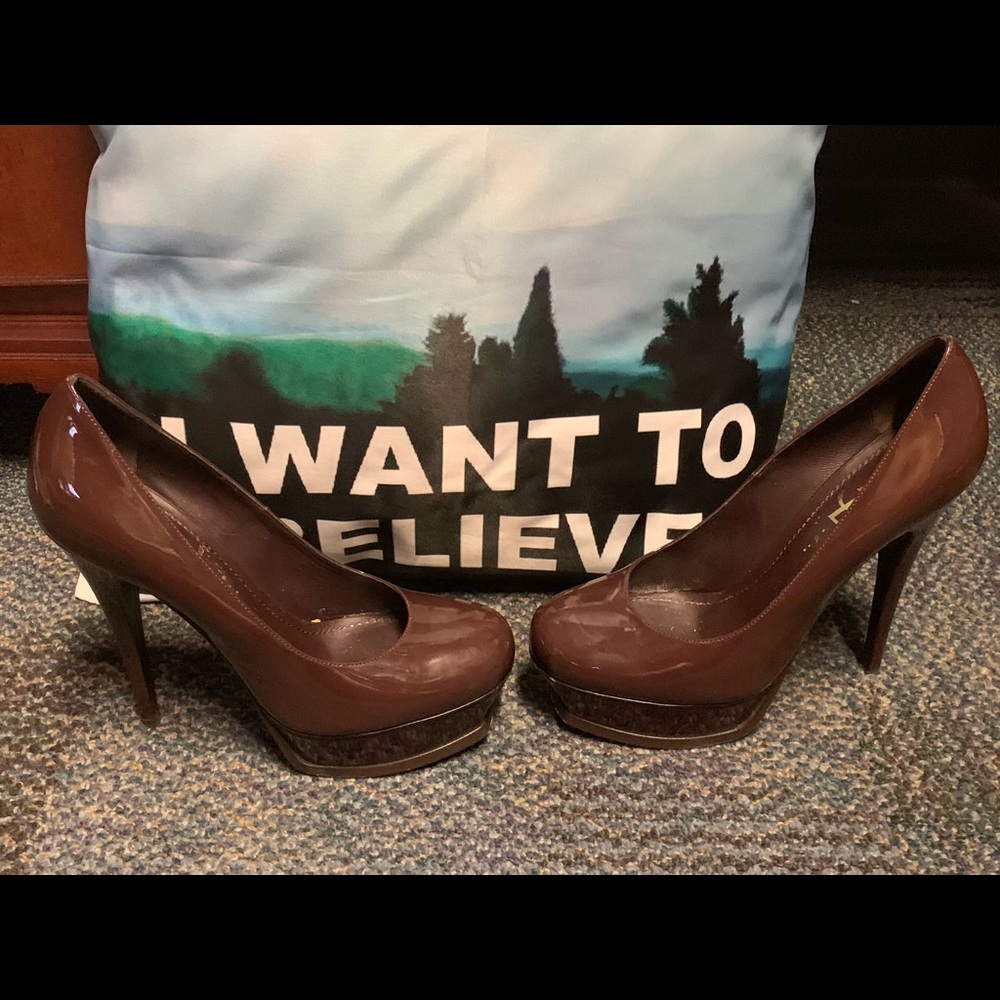 YSL brown high heels slightly used